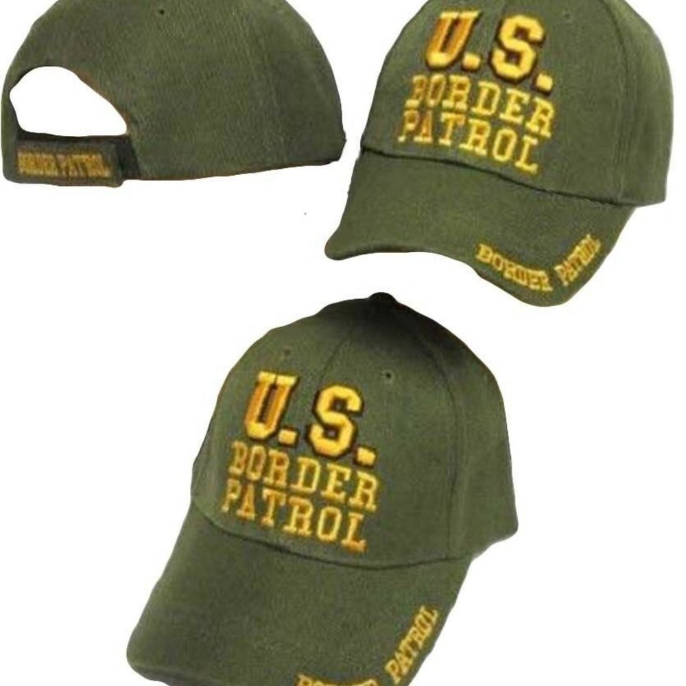 U.S. Border Patrol Hat Green / Yellow Embroidered - Picture 3 of 3